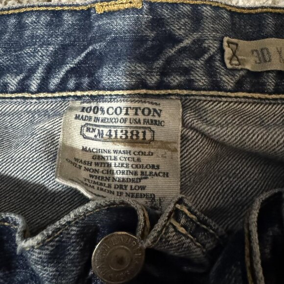 Polo Ralph Lauren Jeans Mens 30x30 Blue Denim Straight Leg 5-Pocket - Picture 4 of 11